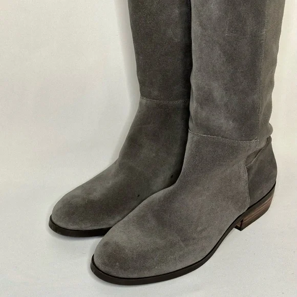 Sole Society Calypso Knee High Boots Suede Leather Gray Women’s Size 7 - Picture 2 of 10